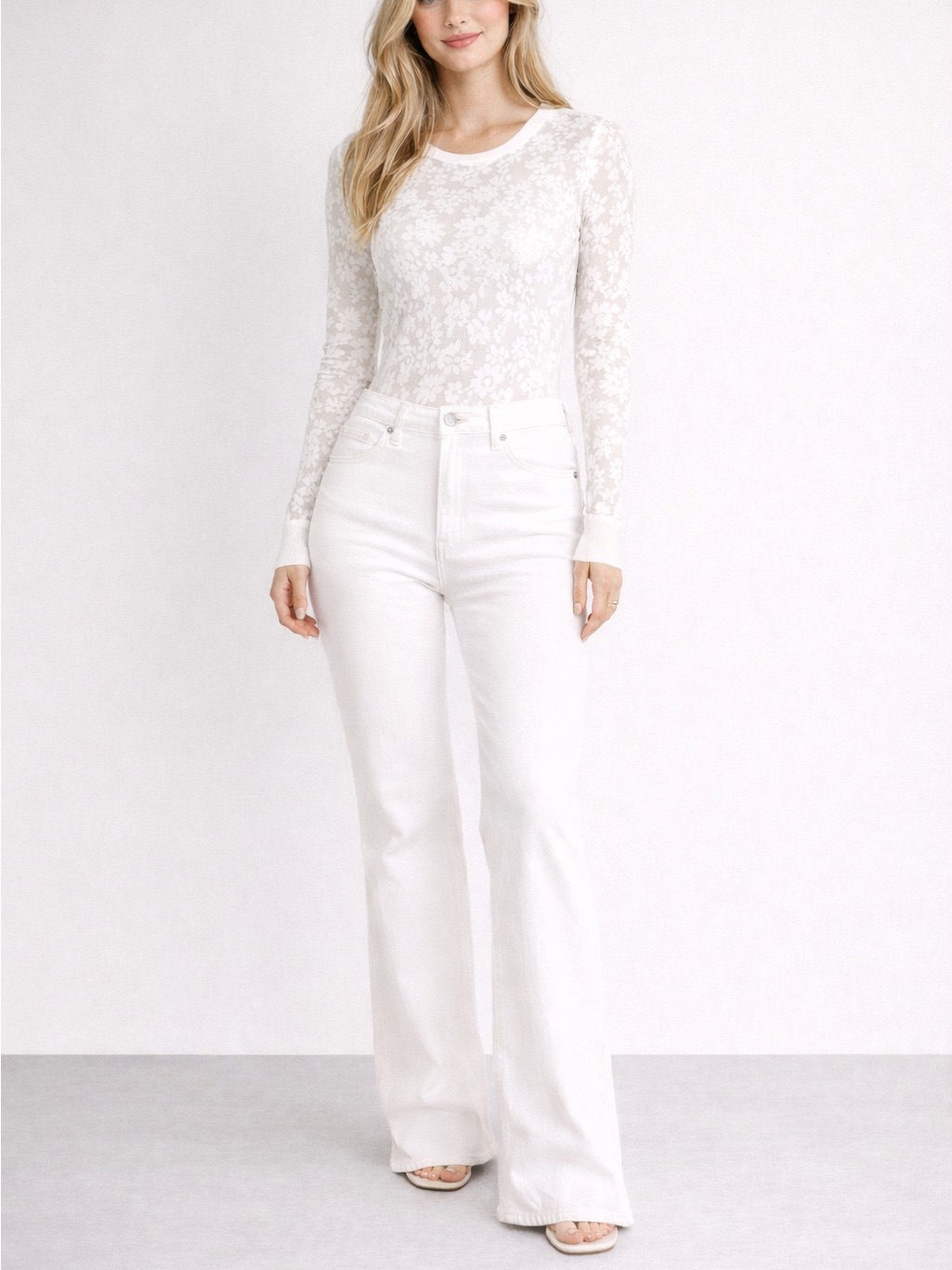 Rag&Bone Lace Cotton White Long Sleeve Tshirt Size M